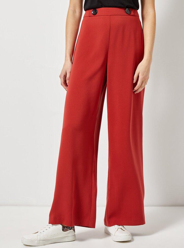 Cervene Siroke Kalhoty S Vysokym Pasem Dorothy Perkins Zoot Cz