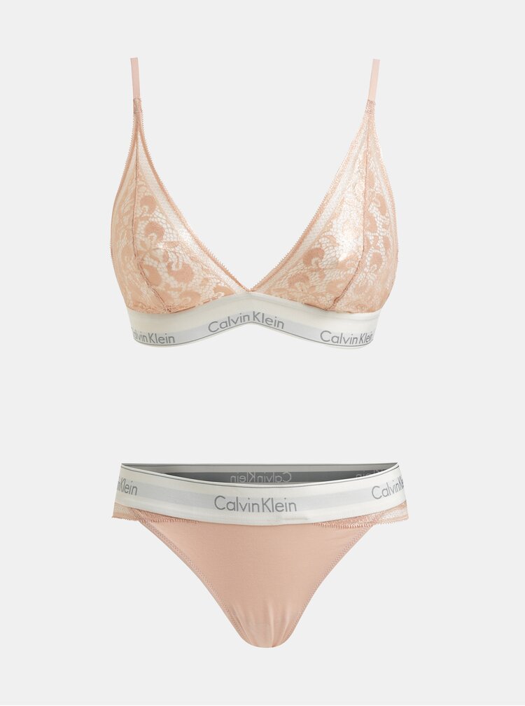 Set De Bustiera Si Chiloti Roz Deschis Calvin Klein Underwear Zoot Ro