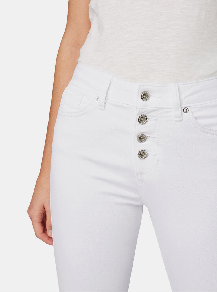 Blugi Albi Skinny Fit De Dama Pana La Glezne Cu Talie Inalta Tom Tailor Zoot Ro