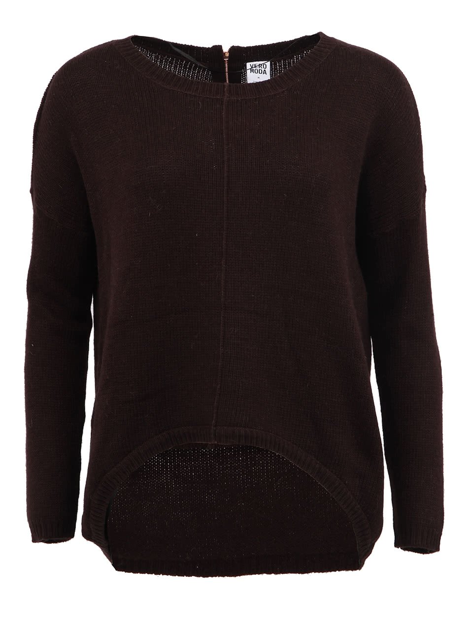 Tmavě hnědý svetr s angorou Vero Moda Janelle