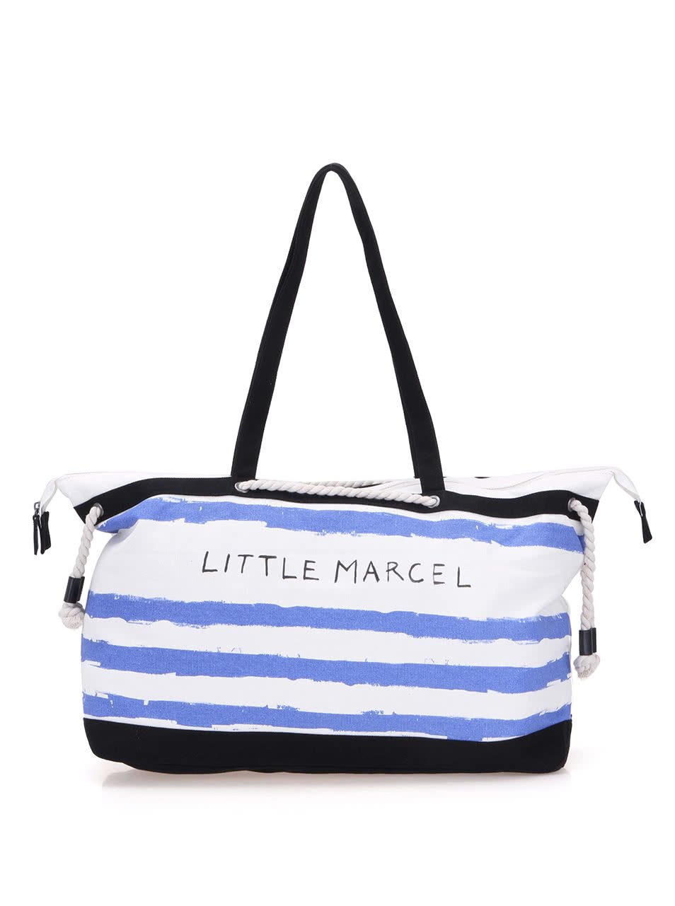 Modro-bílá pruhovaná velká taška Little Marcel Navibag
