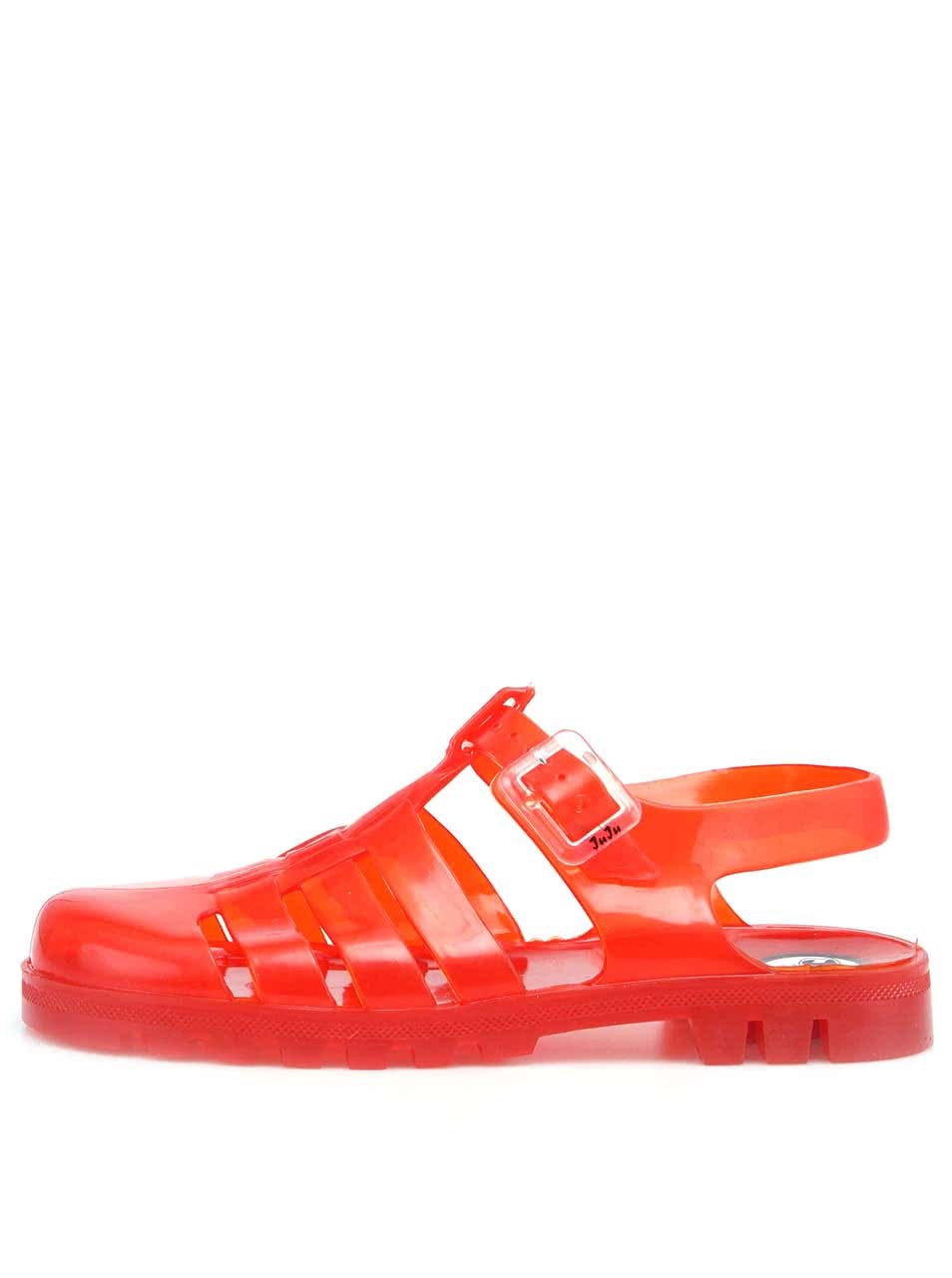 Červené transparentní plastové sandálky JuJu Maxi