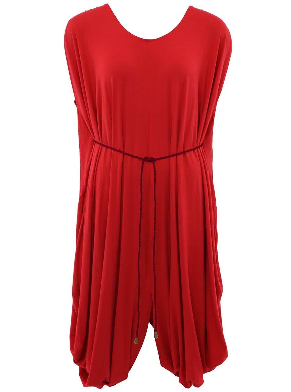 "Dobré" červené šaty s vínovou šňůrkou City Souls Odivi