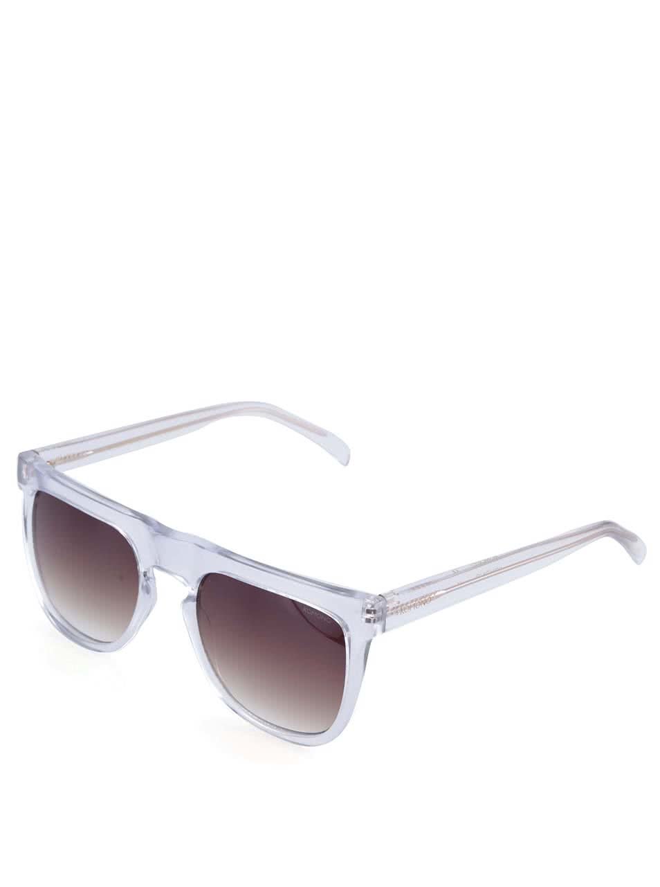 Transparentní hranaté unisex sluneční brýle Komono Bennet