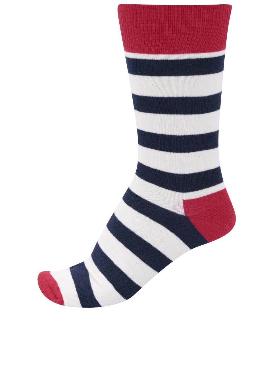 Unisex pruhované ponožky v trikoloře Happy Socks Stripe