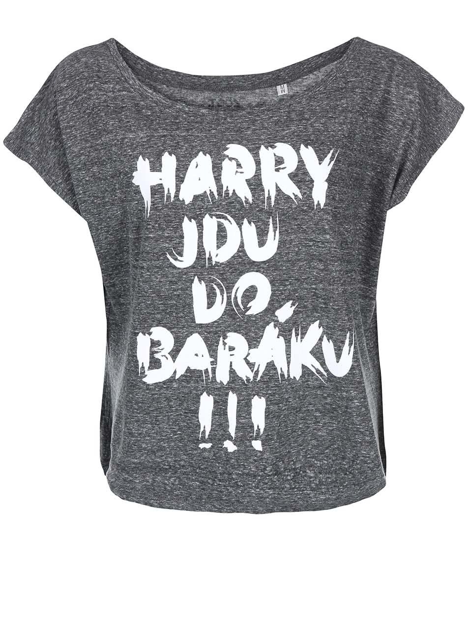 Šedé dámské volnější tričko ZOOT Originál Harry jdu do baráku