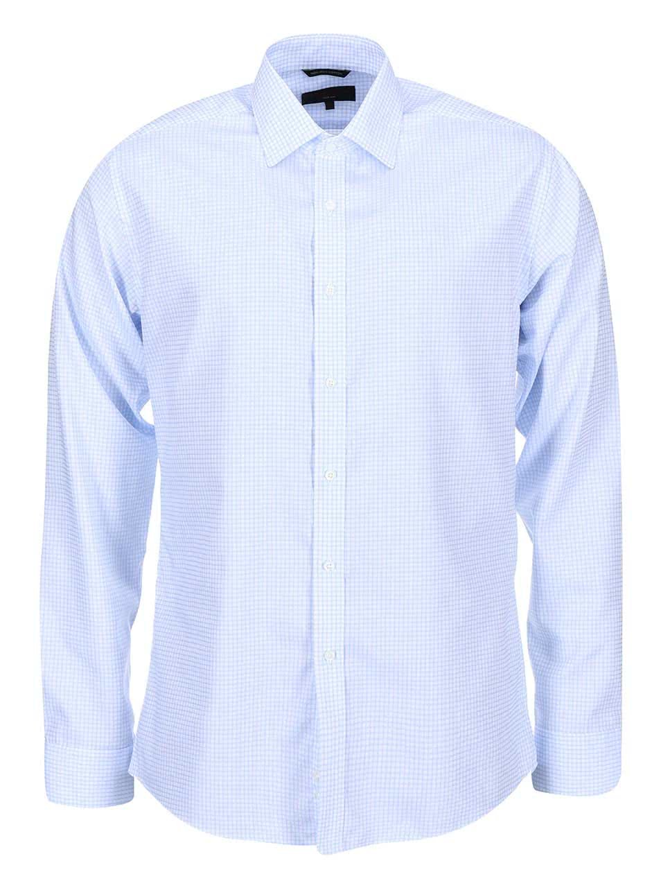 Bílo-modrá kostkovaná slim fit košile Seven Seas Castaway