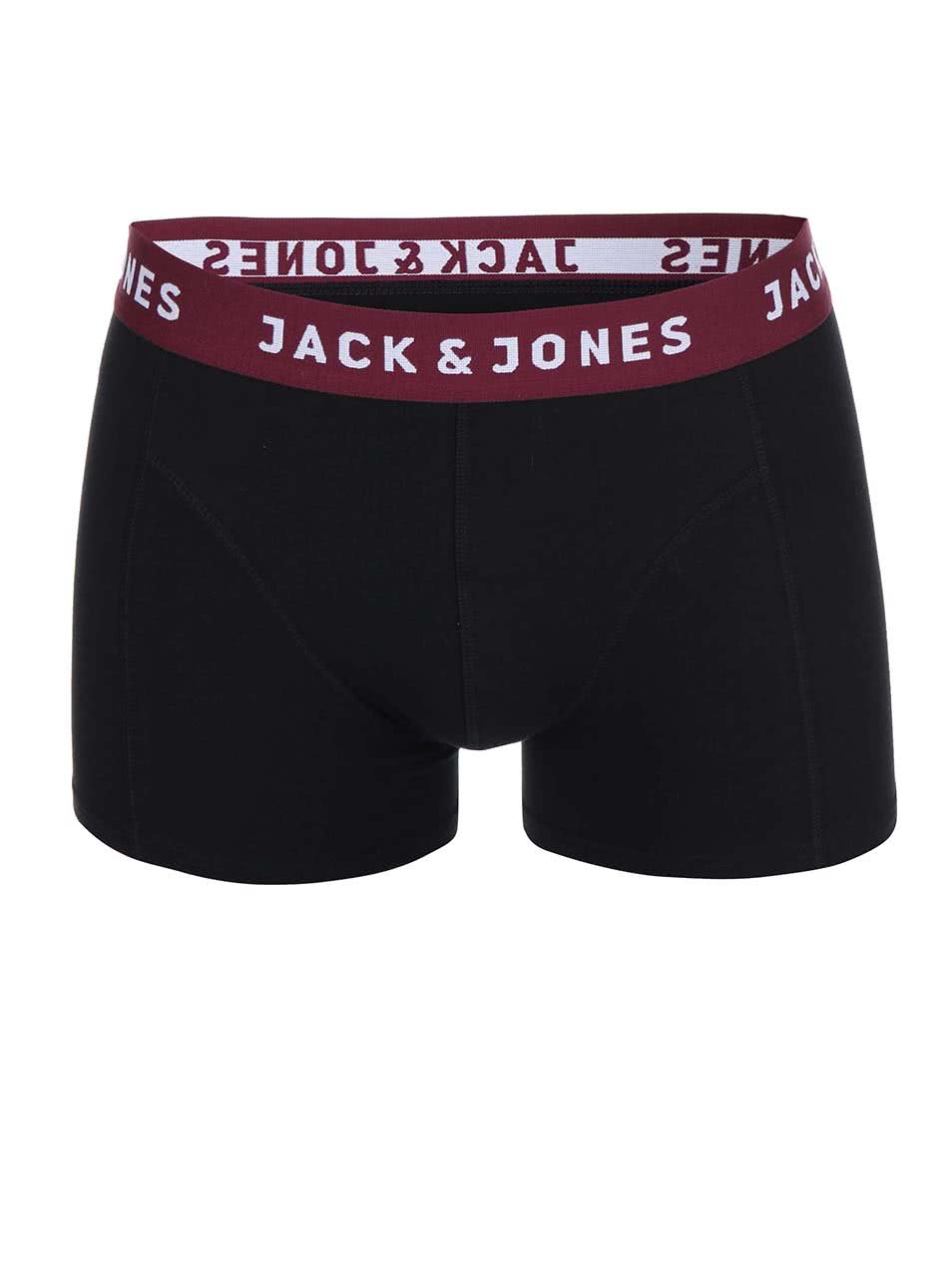 Černé boxerky s vínovým lemem Jack & Jones Color Donk