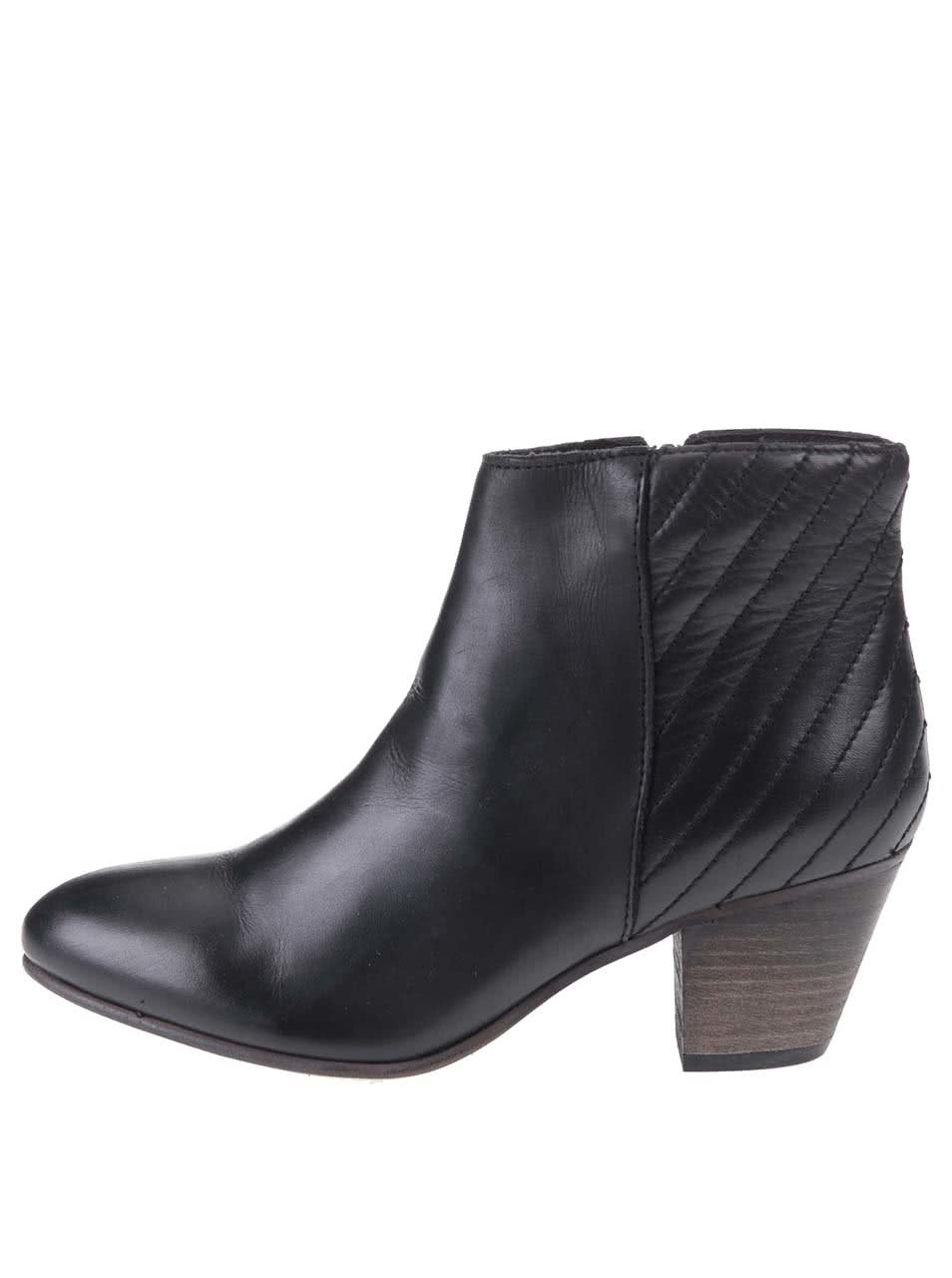 Černé kožené kotníkové boty ALDO Cadosein