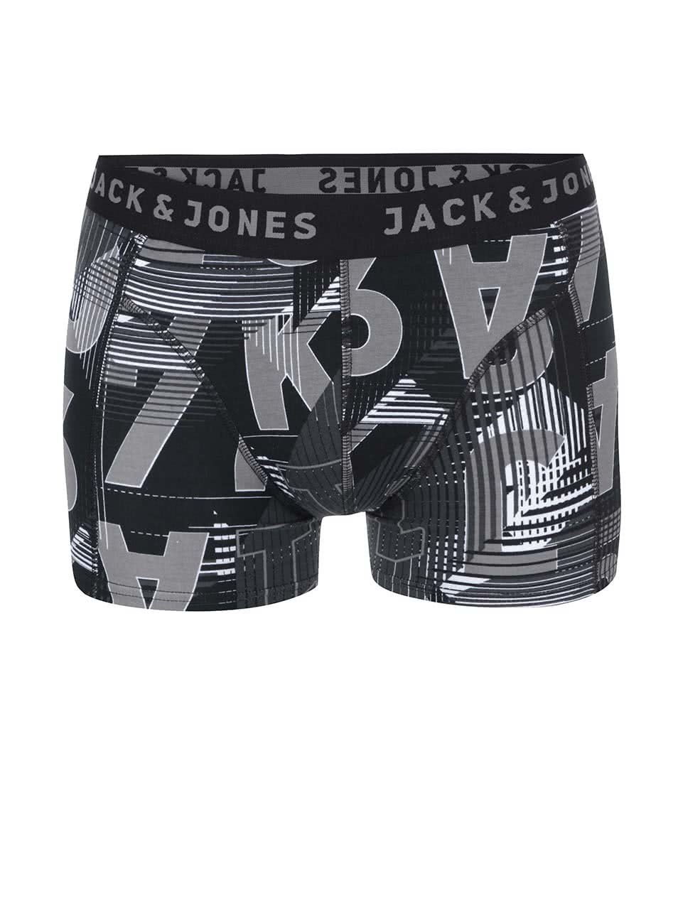 Šedo-černé boxerky se vzorem Jack & Jones Logo