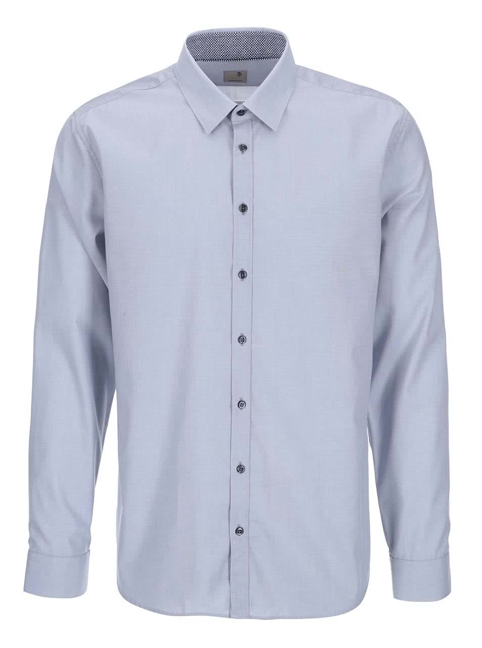 Modrošedá košile s jemným vzorem Seidensticker Modern Kent Patch