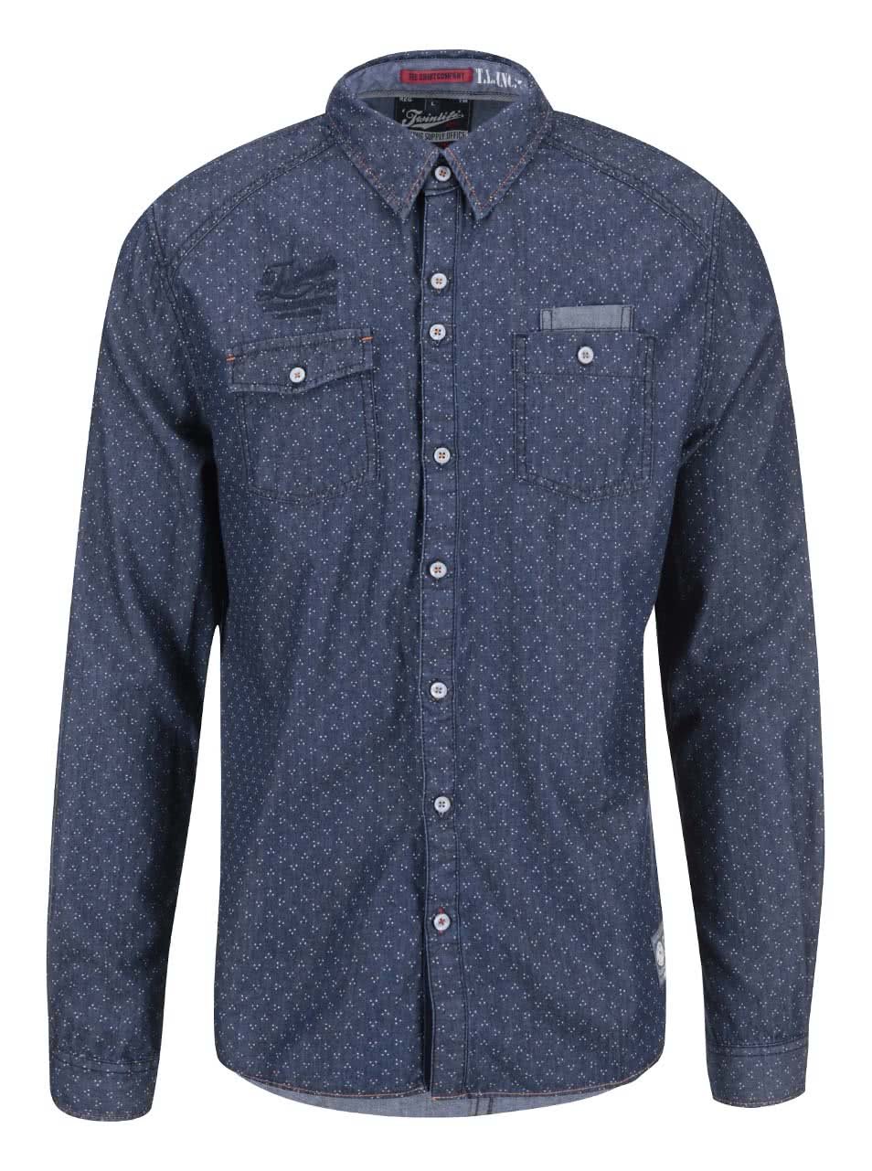Tmavě modrá denimová regular fit košile Twinlife