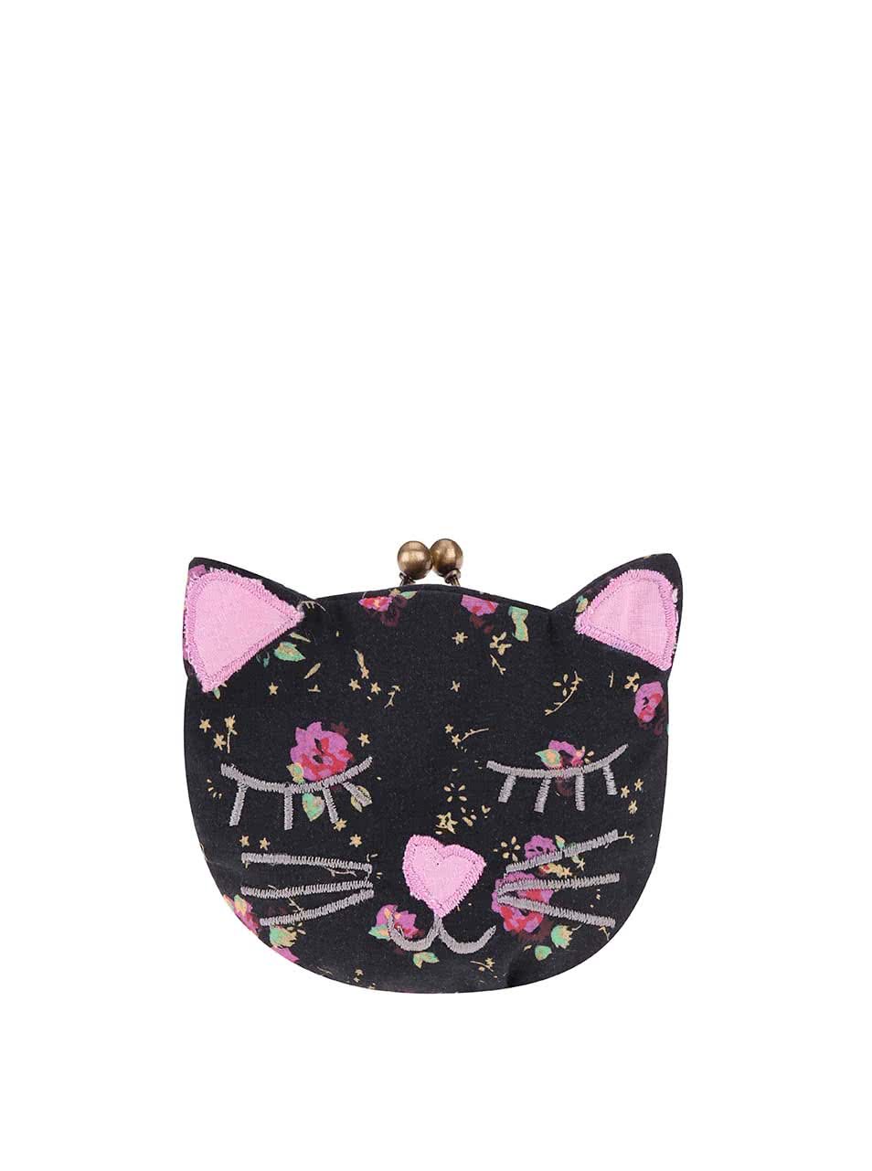 Černá peněženka ve tvaru kočičky Sass & Belle Phoebe
