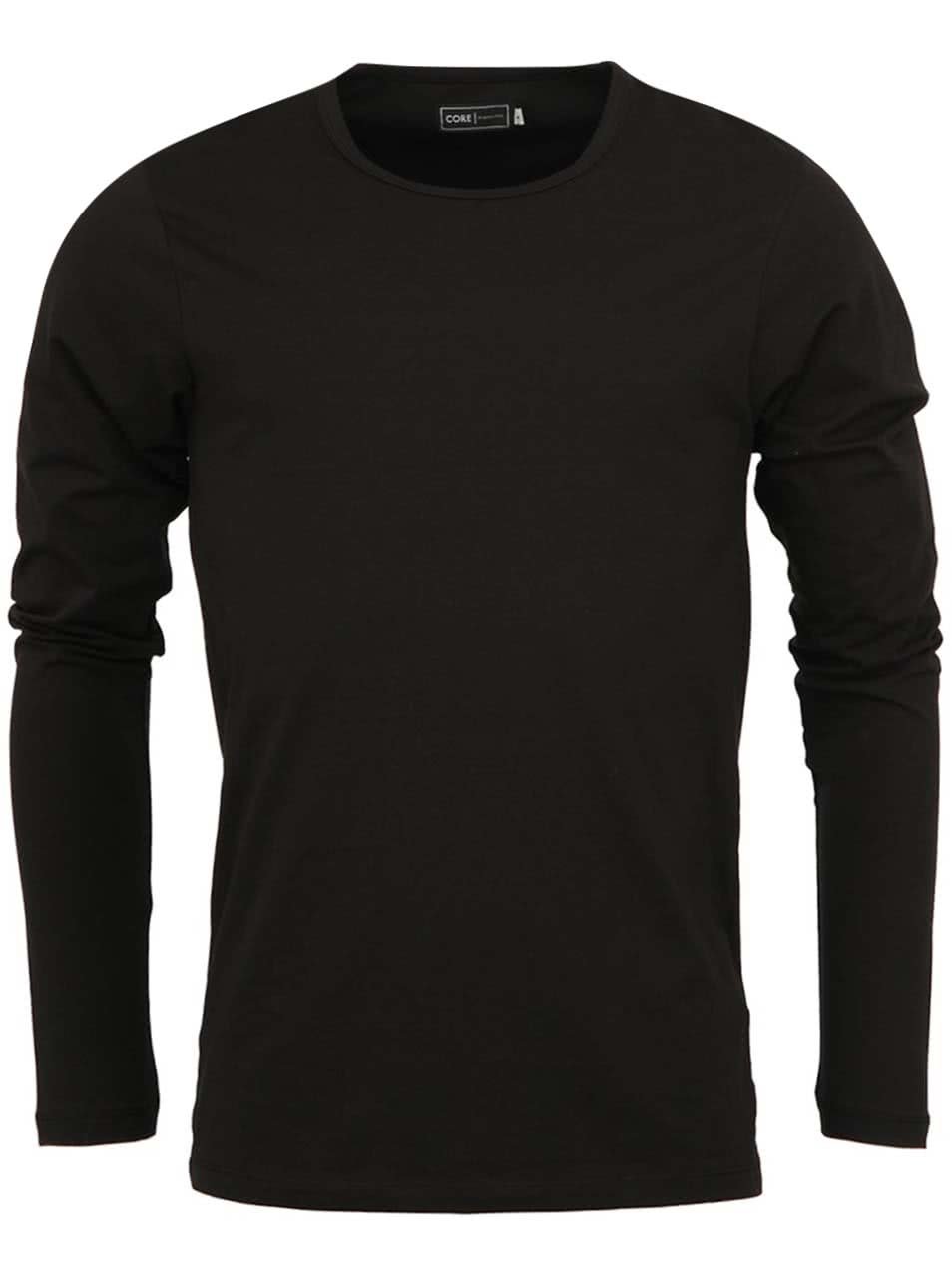Černé jednoduché triko s dlouhým rukávem Jack & Jones Basic