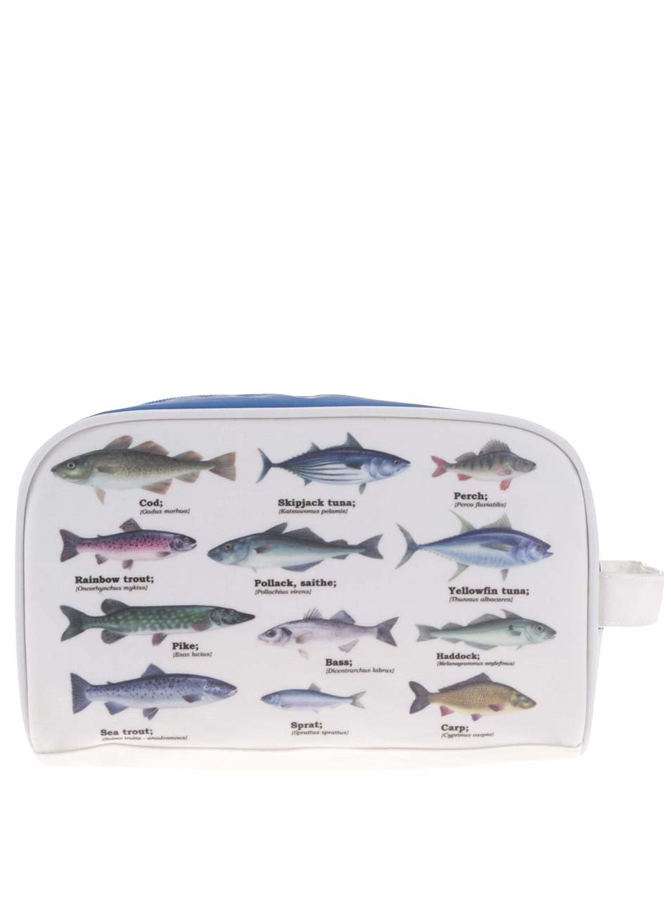 Bílá kosmetická taška s potiskem ryb Gift Republic