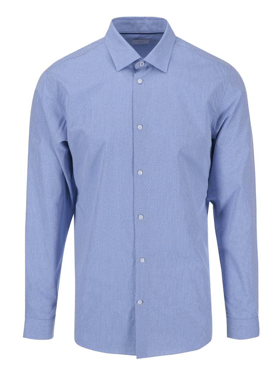 Modrá vzorovaná formální košile s kapesníčkem Selected Homme Jim