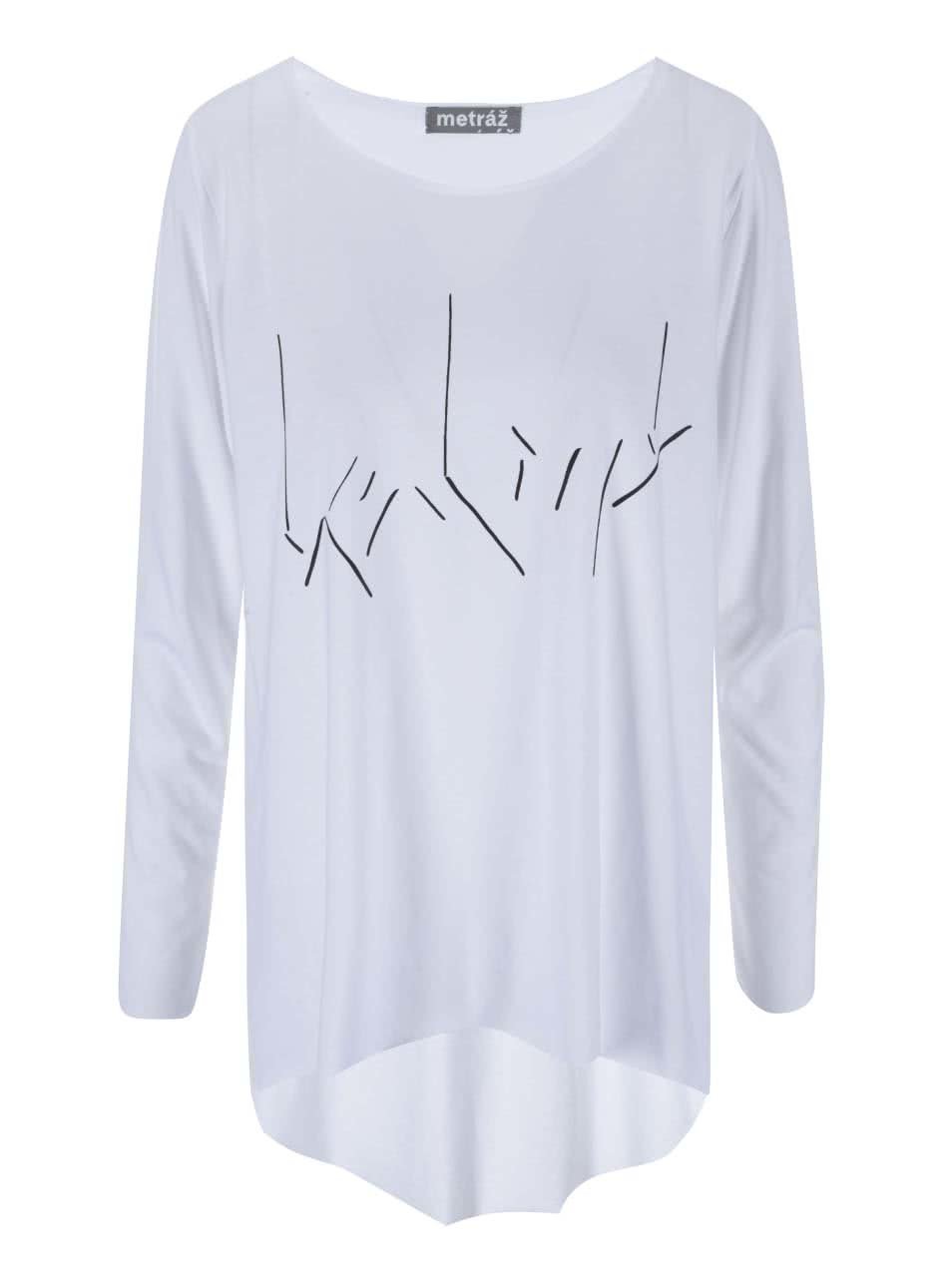 "Dobré" bílé dámské oversized tričko Metráž