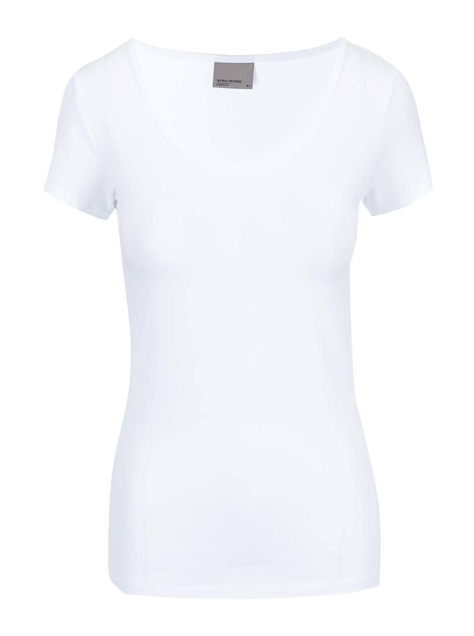 Bílé tričko s kulatým výstřihem Vero Moda Maxi My