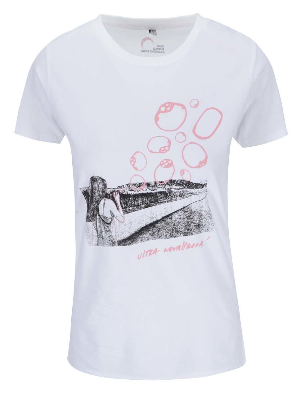 "Dobré" bílé dámské tričko pro Pink Bubble Jitka Nováčková