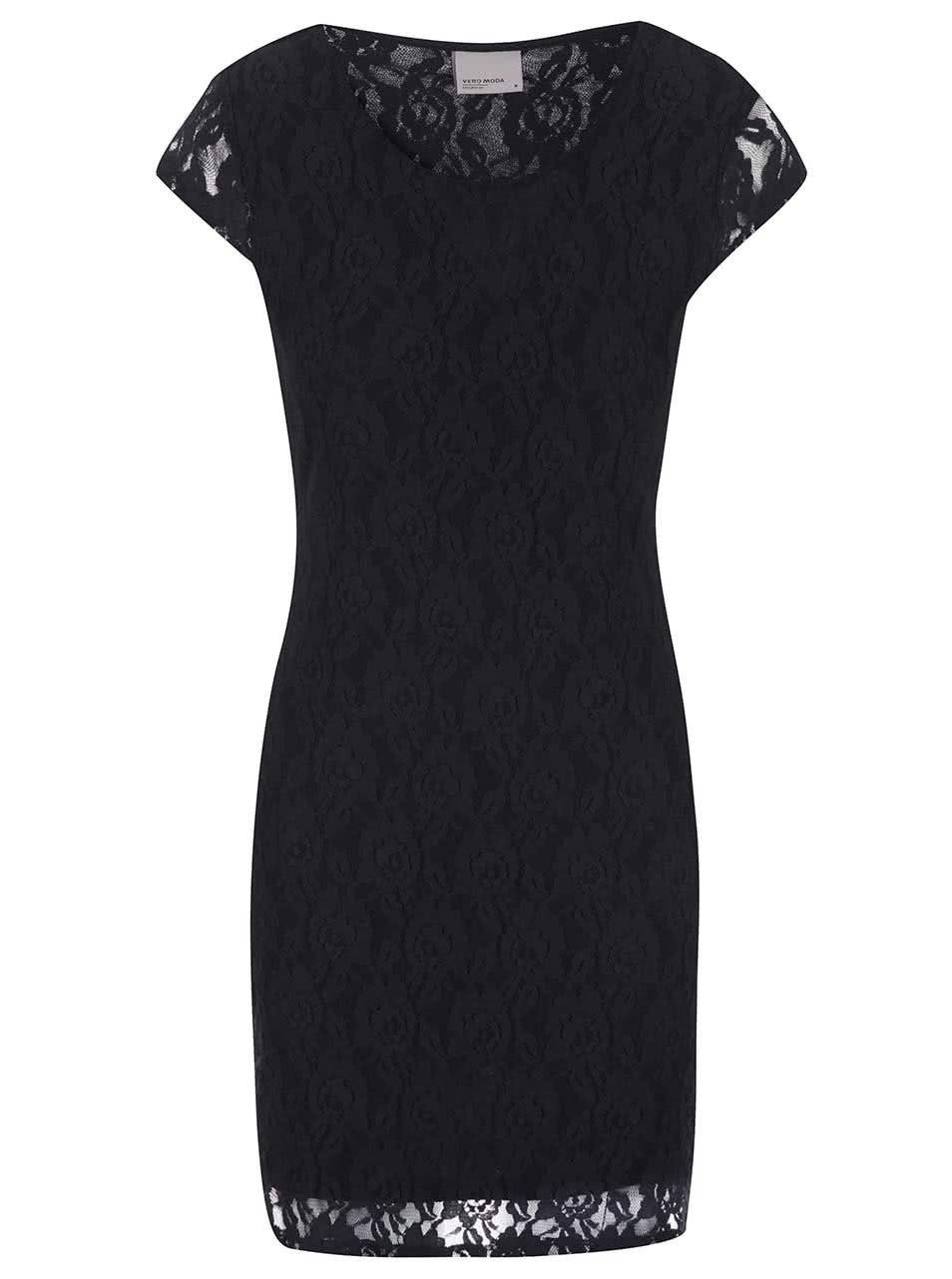 Černé krajkové šaty Vero Moda Lilly