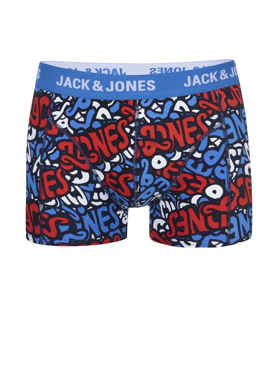 Tmavě modré vzorované boxerky Jack & Jones Brooklyn
