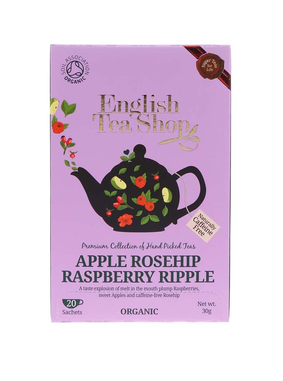 Ovocný čaj English Tea Shop Šípek, Jablko & Malina Bio