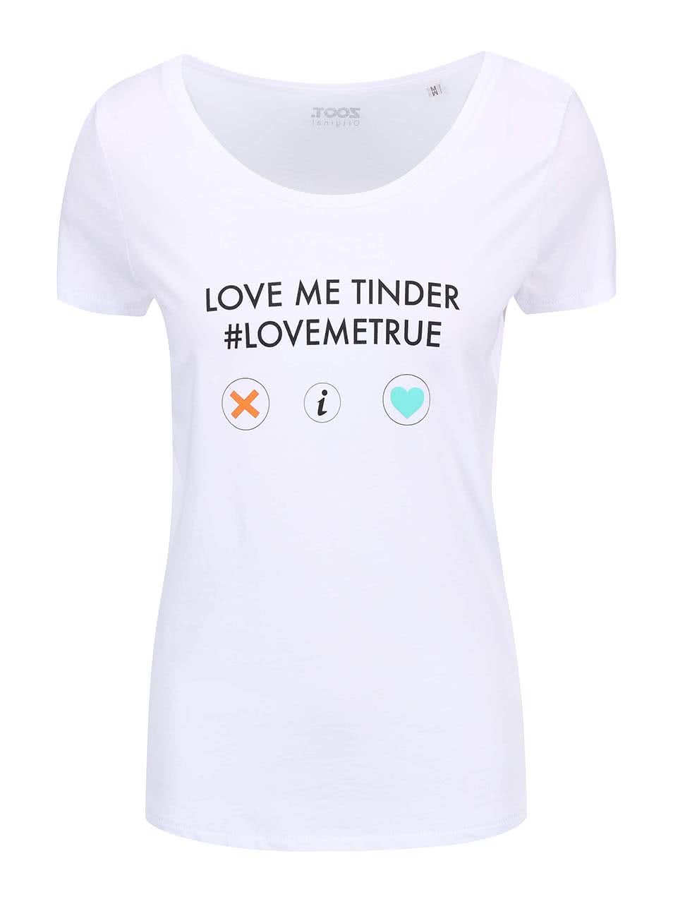 Bílé dámské triko ZOOT Originál Love Me Tinder
