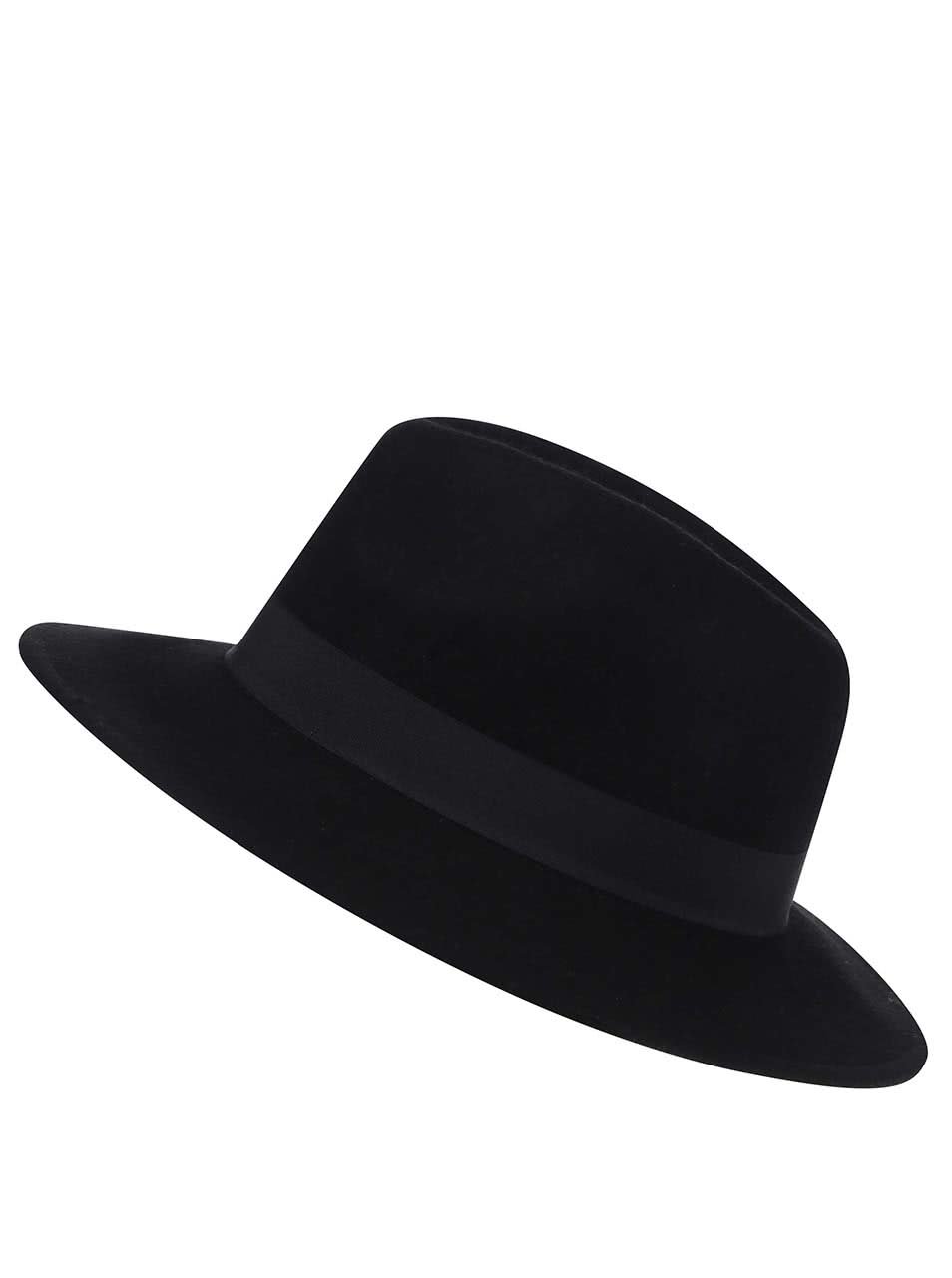 Černý vlněný klobouk Pieces Tul