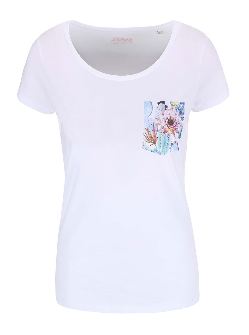 Bílé dámské tričko ZOOT Originál Květinová kapsička