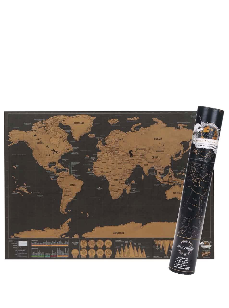 Malá nástěnná stírací mapa Luckies Deluxe