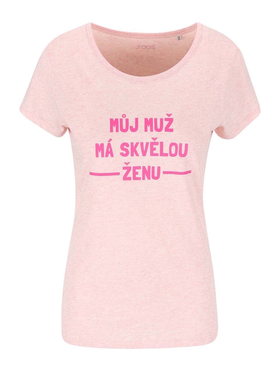 Světle růžové dámské tričko ZOOT Originál Skvělá žena