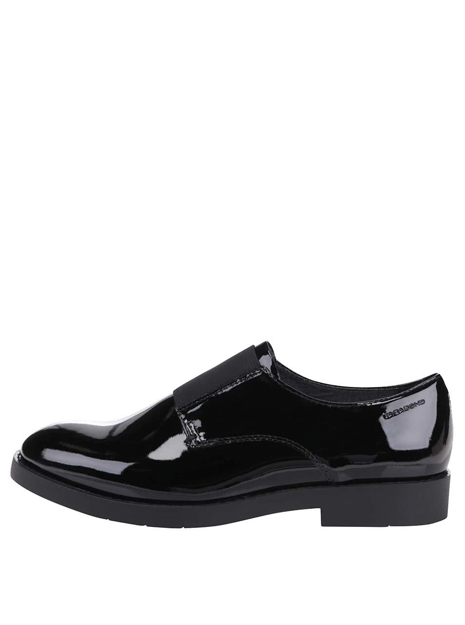Černé kožené lesklé boty Vagabond Lejla