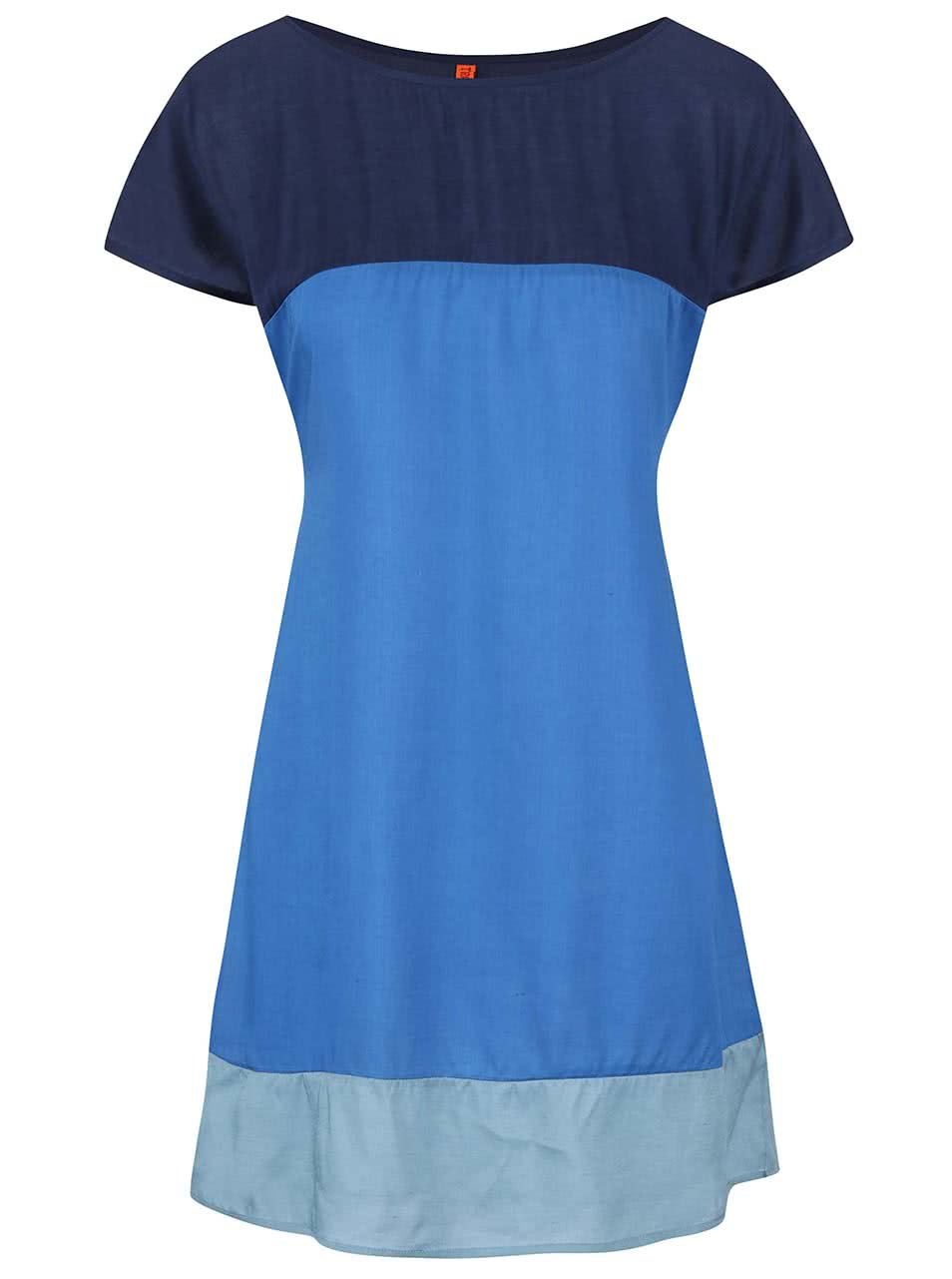 Modré colour-block šaty Tranquillo Faith