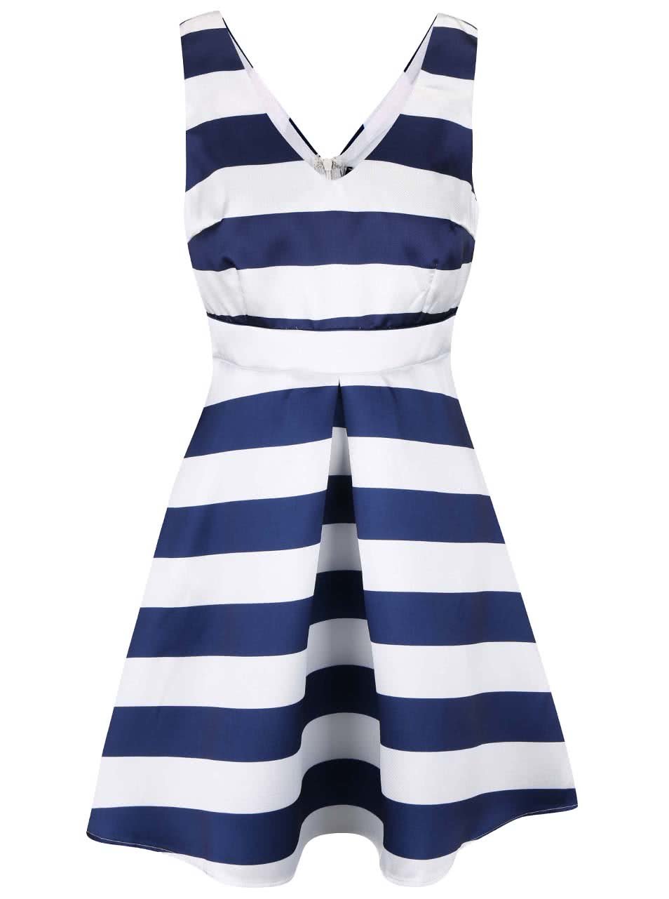 Modro-bílé pruhované šaty AX Paris