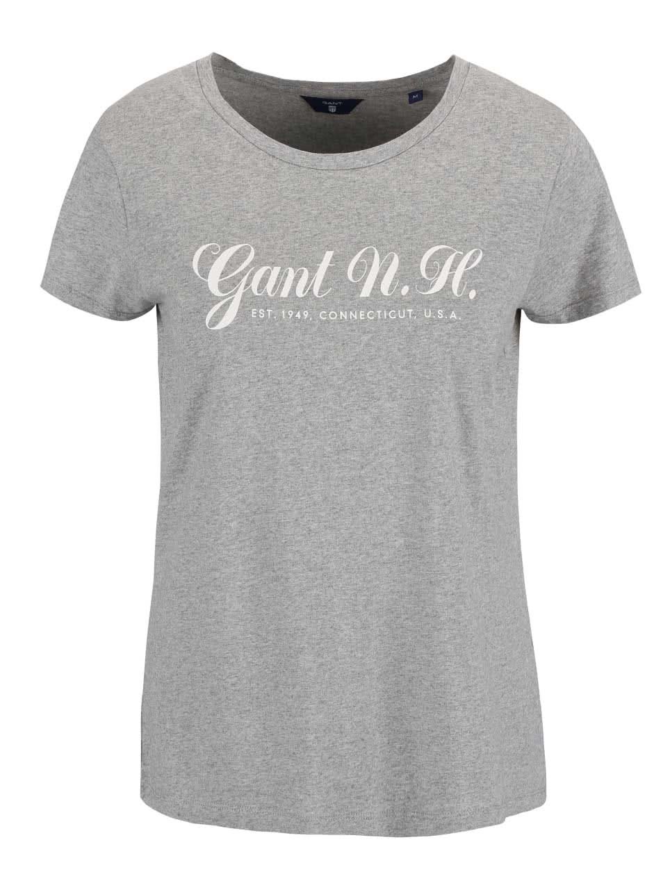 Šedé dámské tričko s potiskem GANT