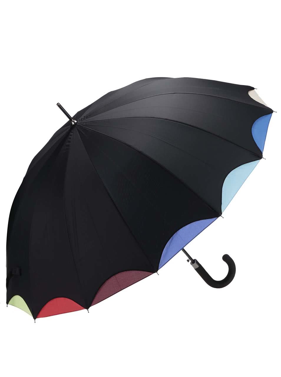 Černý deštník s duhovými detaily CGB