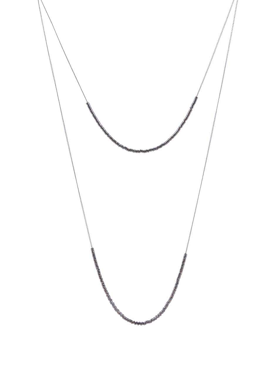 Kaskádovitý náhrdelník v šedé barvě Pieces Tashia