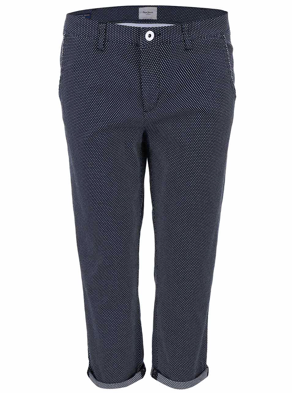 Tmavě modré kalhoty s puntíky Pepe Jeans Nina