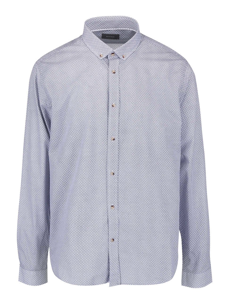 Světle modrá košile s drobným vzorem Bertoni Malte