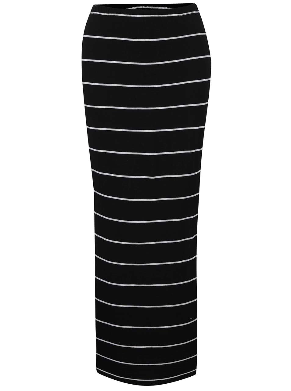Černo-bílá pruhovaná sukně s rozparky ONLY Abbie