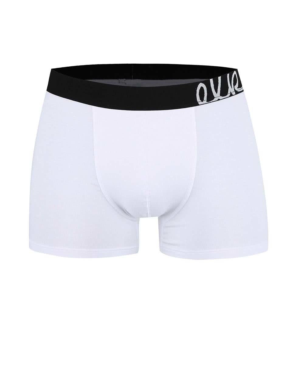 Bílé boxerky s černou gumou El.Ka Underwear