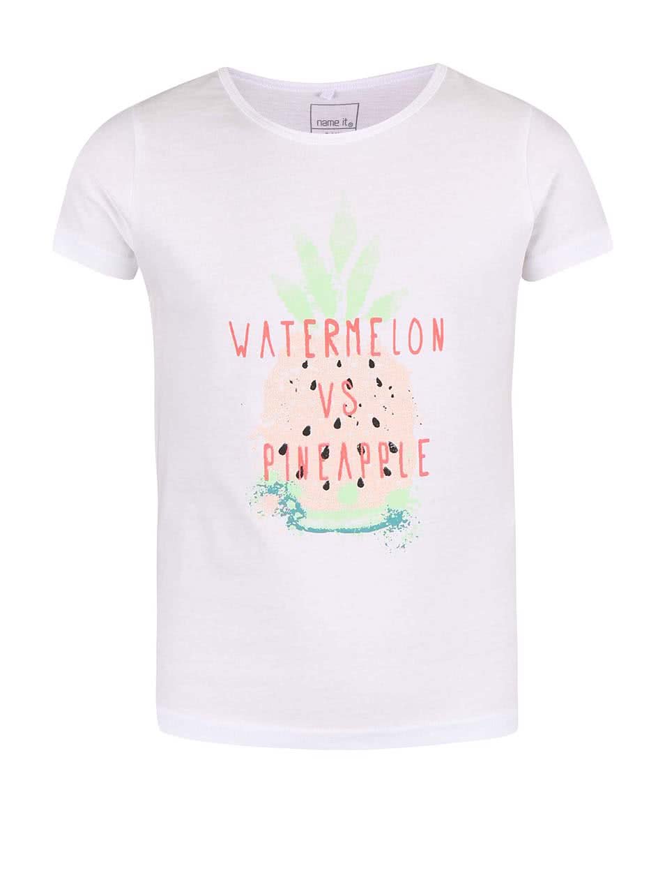 Bílé holčičí tričko s ananasem name it Veen