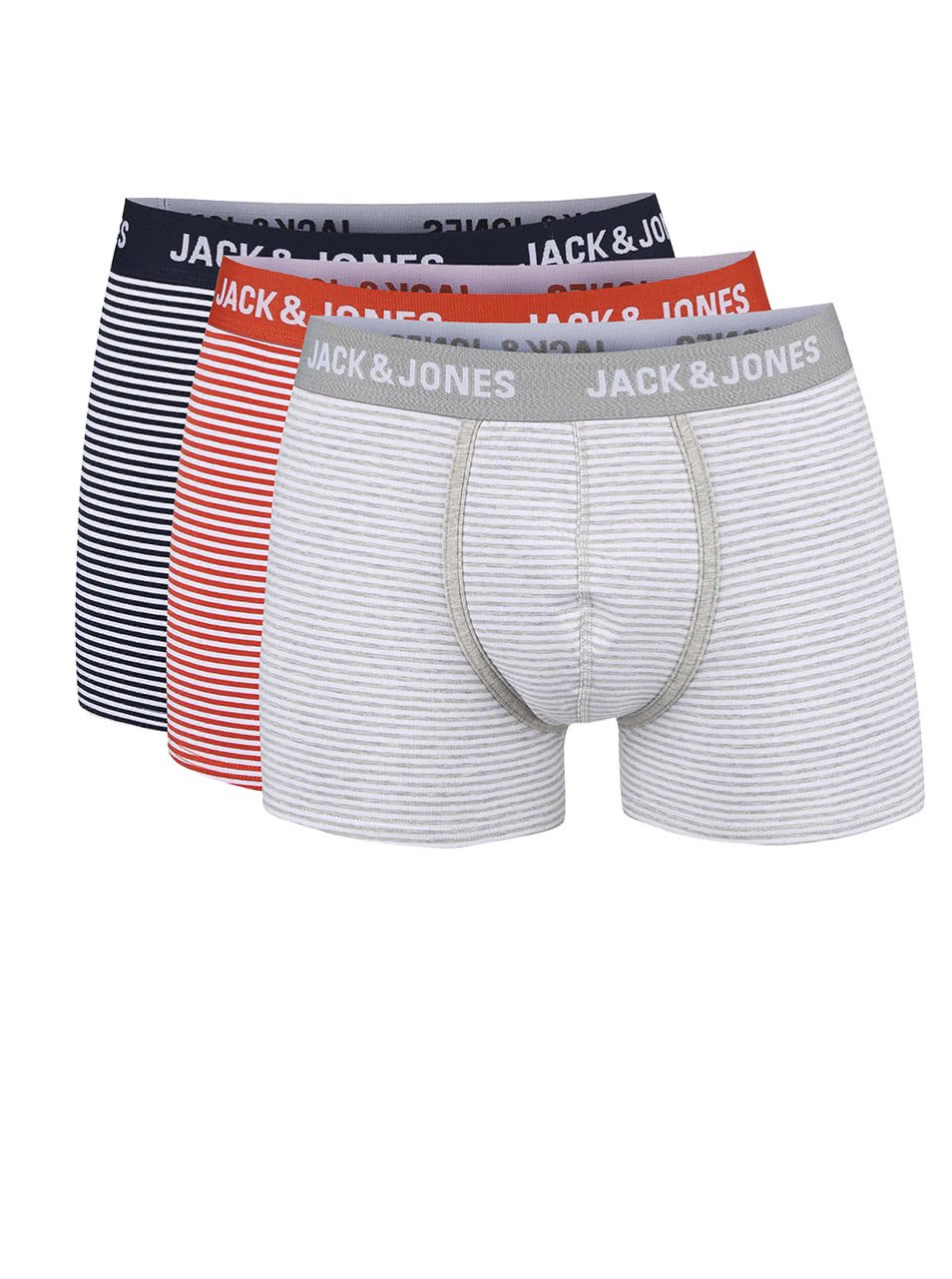 Sada tří barevných pruhovaných boxerek Jack & Jones Synchro