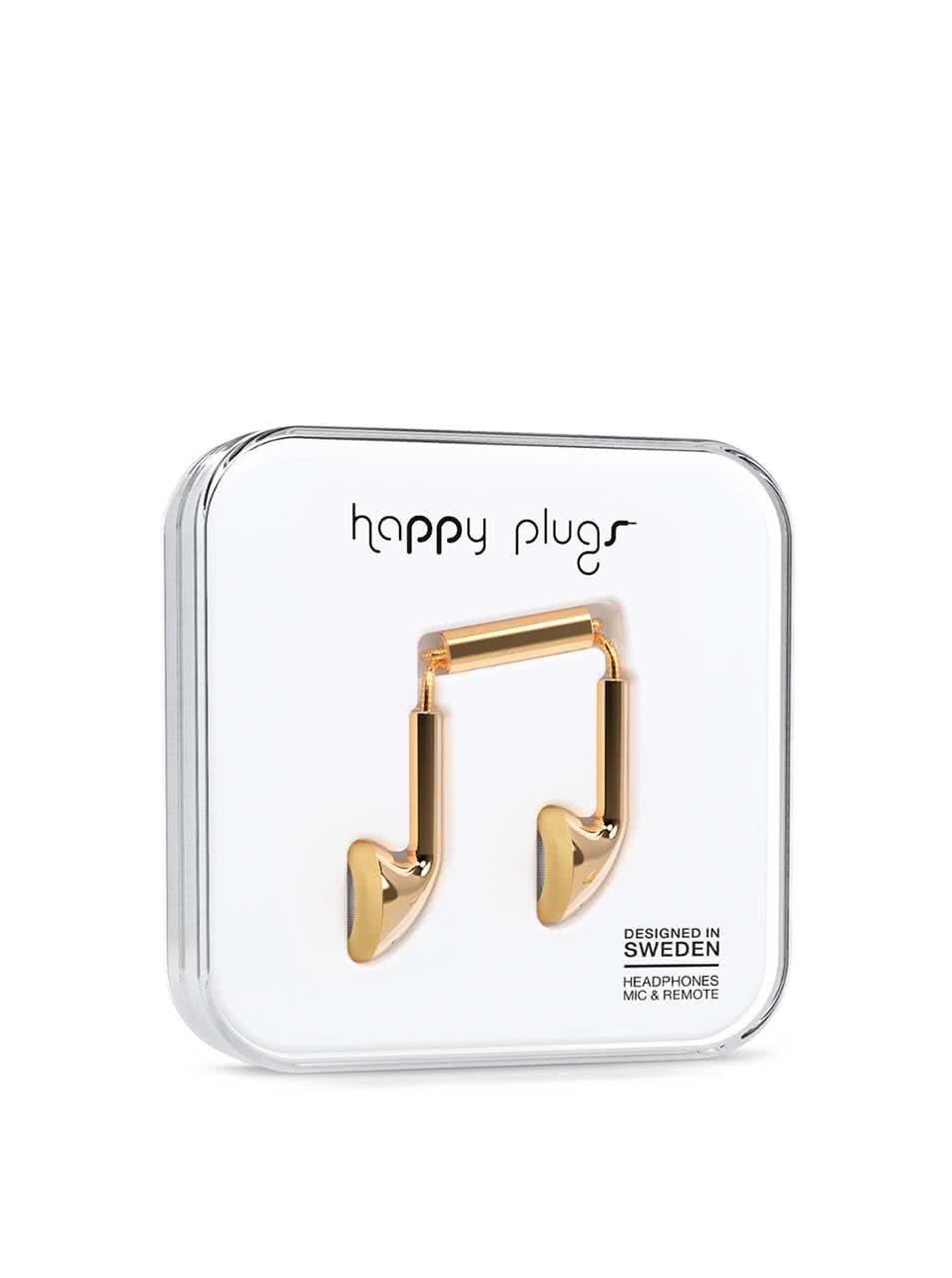 Earbud sluchátka v zlaté barvě Happy Plugs