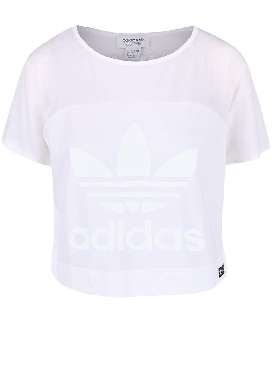 Bílé dámské krátké tričko adidas Originals Slit