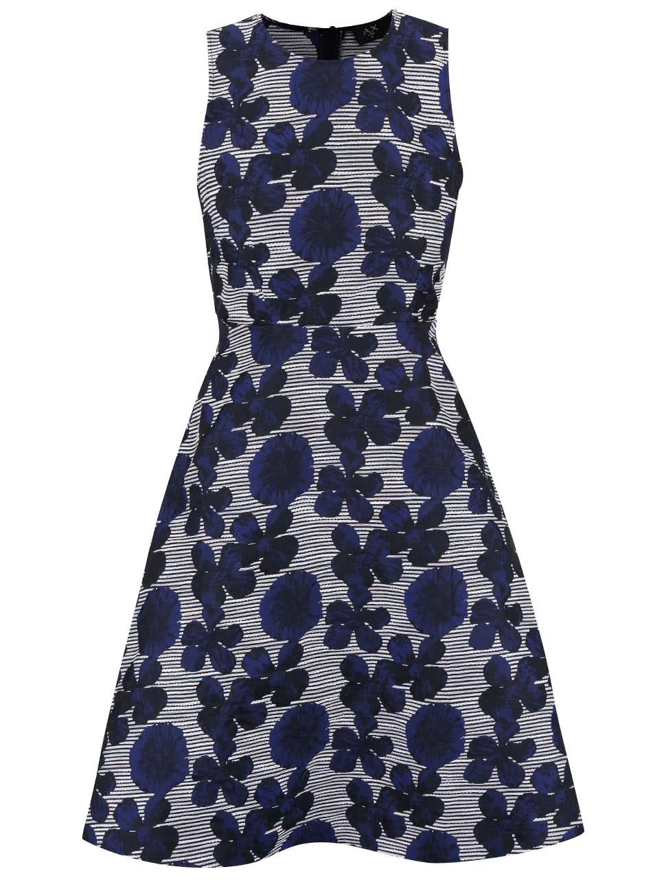 Modré šaty s květovaným vzorem AX Paris