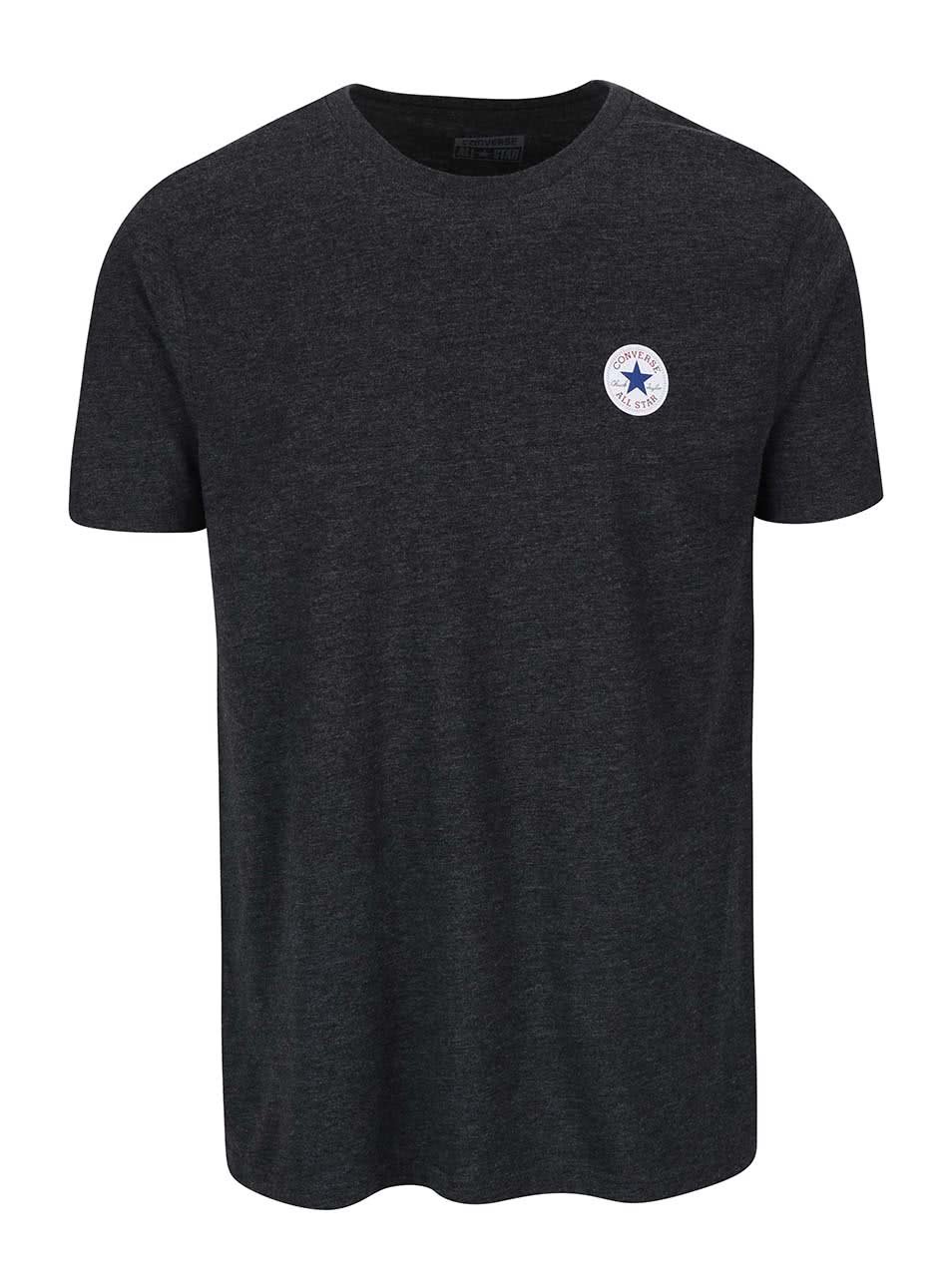 Tmavě šedé pánské triko s malým logem Converse