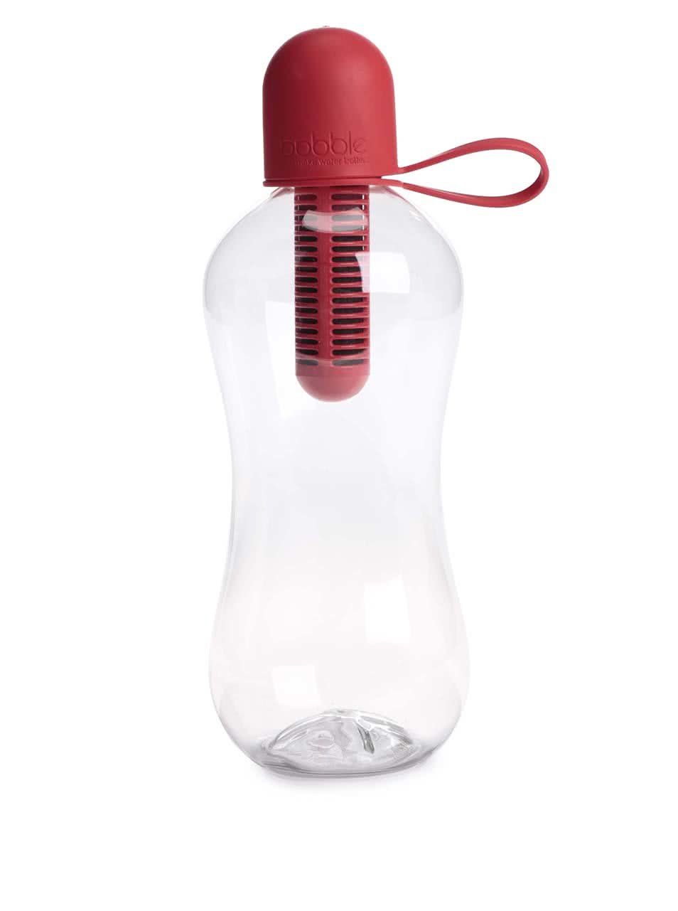 Červená filtrační láhev se silikonovým víčkem bobble