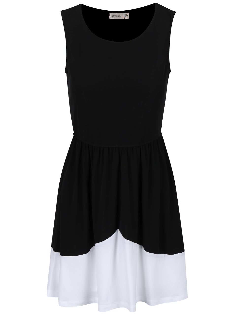 Černé šaty s bílým lemem Lavand
