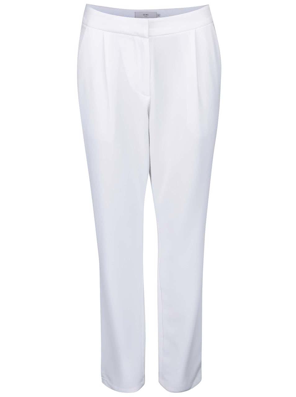 Bílé kalhoty rovného střihu ICHI Sirit
